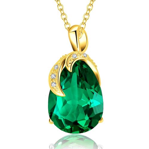 Kgabery-Collier Pendentif Ovale En Forme De Poire En Forme De Larme|Collier De Pierre De Naissance Cristaux Rubis Émeraude Saphir|Cadeau De Bijoux Significatif Pour Mère Fille Petite Amie Épouse