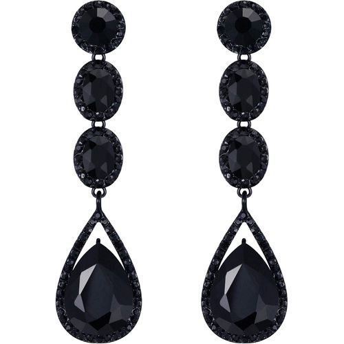 Kgabery-Boucles D'oreilles Pendant Femme Pendentif Cristal Goutte D'eau Longue Mariage Fastueux Cadeau
