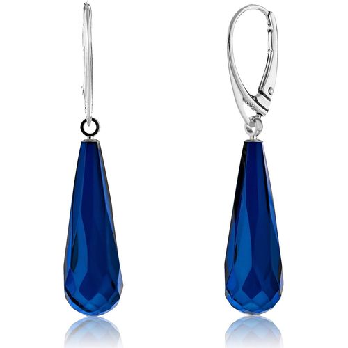 Kgabery-Boucles D'oreilles Ambre,Faites À La Main,En Forme De Gouttes,45x10 Mm,Pierres Précieuses Légères En Argent 925,Pendantes