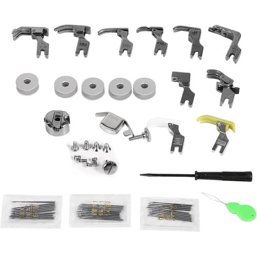 17 Ensembles Pied Presseur De Machine À Coudre Industrielle Plates,Pièces Détachées Universelles Pour Machines À Coudre Pieds-De-Biche Professionnel Pour Machine À Coudre Avec Étui