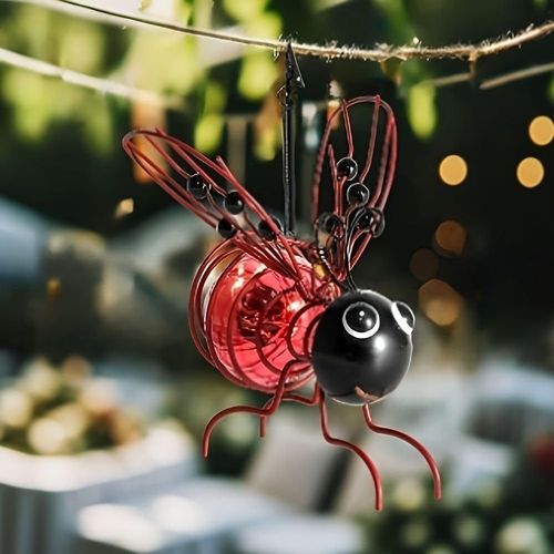 Lampe Solaire D'extérieur En Forme D'abeille, Luminaire Décoratif D'extérieur, Idéal Pour Noël, La Cour, Le Patio Ou Le Porche (Violet, 1 Pièce)