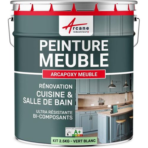 Peinture Meuble Cuisine, Salle De Bain - Résine Epoxy Bi-Composant - Arcapoxy Meuble 2.5 Kg (Jusqu'À 30 M² En 2 Couches) - Vert Blanc - Ral 6019 -[JIA5286946]