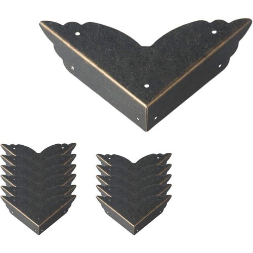 Lot De 12 Protections D'angle Vintage - Style Antique - En Métal - Pour Décorer Les Bords De Meubles - Pour Table Ou Coffre À Bijoux - En Bois[Jia5287137]