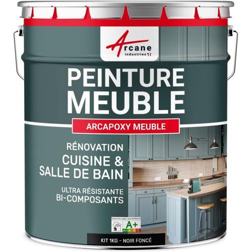 Peinture Meuble Cuisine, Salle De Bain - Résine Epoxy Bi-Composant - Arcapoxy Meuble 1 Kg (Jusqu'À 12 M² En 2 Couches) - Noir Foncé Ral 9005 -[JIA5286947]