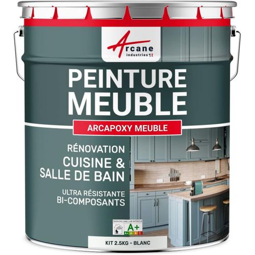 Peinture Meuble Cuisine, Salle De Bain - Résine Epoxy Bi-Composant - Arcapoxy Meuble 2.5 Kg (Jusqu'À 30 M² En 2 Couches) - Blanc - Ral 9003 -[JIA5286951]