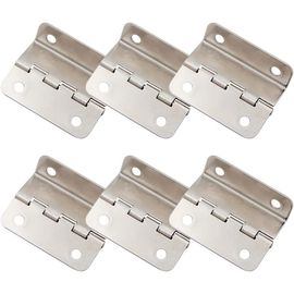 Lot De 6 Charnières Demi-Surface - Charnières De Porte Décalées À Demi-Fond - Charnières Rétro - Charnières De Magasin Pour Armoire, Meuble - Triple Pliage - Argenté[Jia5289195]