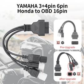 Câble De Connecteur De Diagnostic OBD2 Pour Motos Yamaha Avec 3 Broches, 4  Broches Et Pour Honda Avec 6 Broches, Adaptateur De Câble D'extension OBD