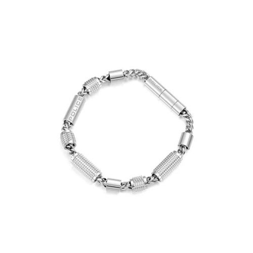 Bracelet - Police - Urban Texture - Argenté - Cuir - Homme
