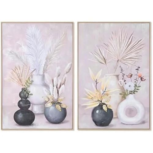 Tableau sur toile - HOME ESPRIT - Vase scandinave - Multicolore - 62 x 4 x 92 cm - 2 unités