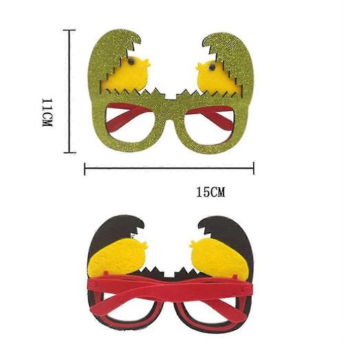 Ornements de lunettes de Pâques, montures de lunettes de lapin d¿?uf, lunettes de décoration de fête pour enfants-15x11-vert de poulet