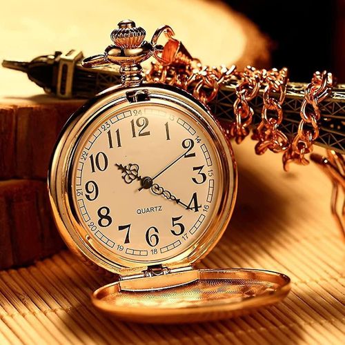 Vintage Pocket Watch Quartz Pocket Watch Avec Chaîne Classique Mouvement Mécanique Pocketwatch Lisse Argent Acier Hommes Montre À Remontage Manuel Montre De Poche Fo