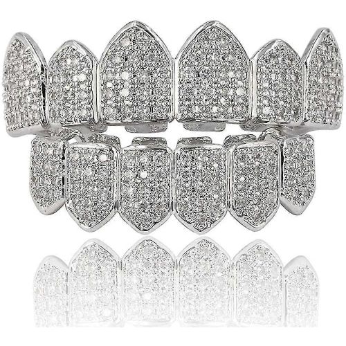 18k Plaqué Or Micro Glacé Grillz Avec Barres De Moulage Supplémentaires Inclus