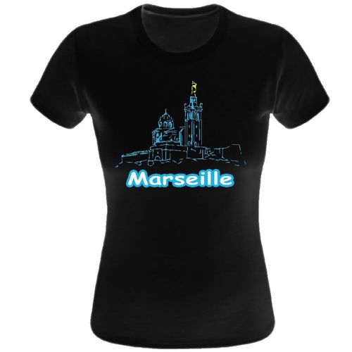 Tee Shirt Femme Marseille Noir