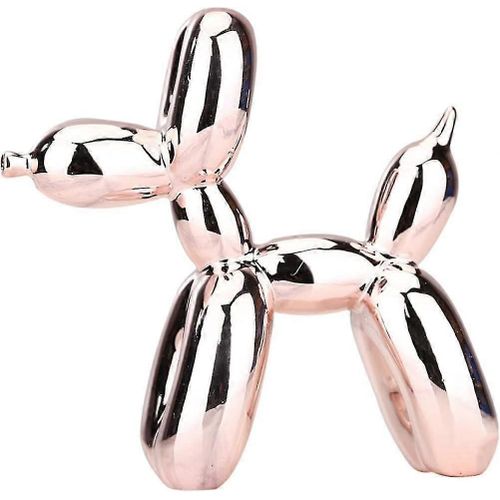Balloon Dog Sculpture Sculpture Ornement Résine Ballon Chien Artisanat Art Sculpture Europe du Nord Sculpture Pour Table Bureau Décor Artwork, Or Rose