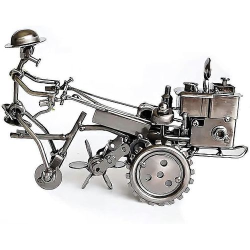 Sculpture d¿art de collection Fait à la main Métal Moto Tracteur Modèle Creative Office Accessoires de bureau Décor La Moto
