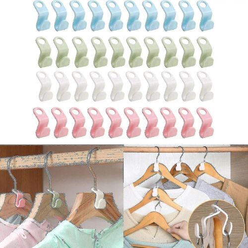 40 Pcs Vêtements Cintre Connecteur Crochets En cascade Home Closet Clip Économiseur d¿espace Organisateur