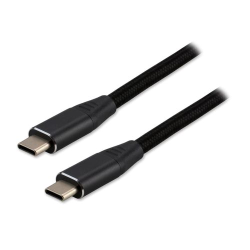 MCL - Câble de connexion en nylon tressé noir USB2.0 type C - 5m