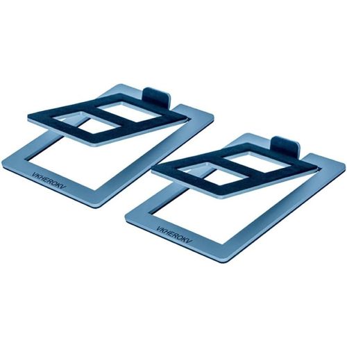 GOTHICANA BY EMPVkherokv C-1 Paire De Supports De Haut-Parleur De Bureau Inclinés En Acier Pour Petits Haut-Parleurs, 15,2 X 11,4 X 3,8 Cm, Gris