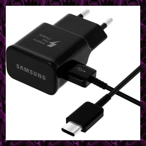 15W Chargeur Secteur Samsung Charge Rapide + Câble USB-C Origine Samsung Galaxy S8 S8+ / S9 S9+ Plus / S10 S10e S10+ 5G / S20 S20+ S20 S21 S22 S23 S24 Ultra NOIR