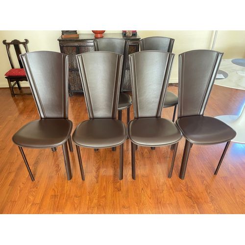6 Chaises En Cuir Chocolat De Marque Roche Bobois