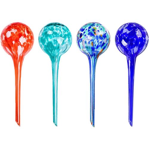 ChenQuanSarl-Lot De 4 Globes D'Arro Pour Plantes,Arro Automatique,Dispositifs D'Arro Pour Plantes En Verre Coloré Soufflé À La Main,Abreuvoirs Automatiques,Mangeoires Goutte À Goutte Aqua Ball