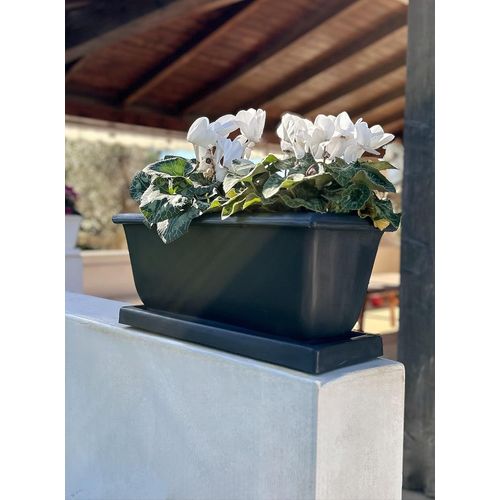 ChenQuanSarl-Jardinière Pour Plantes Rectangulaire 51 X 22 X 23 Cm Avec Soucoupe Fabriquée En Italie. Haute Qualité.