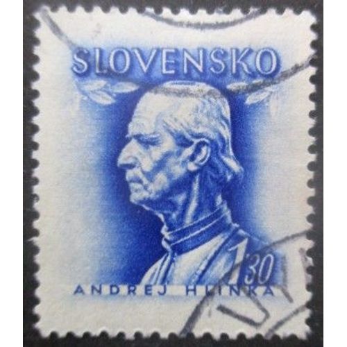 Slovaquie N°90a Filigrane A Andrej Hlinka Oblitéré