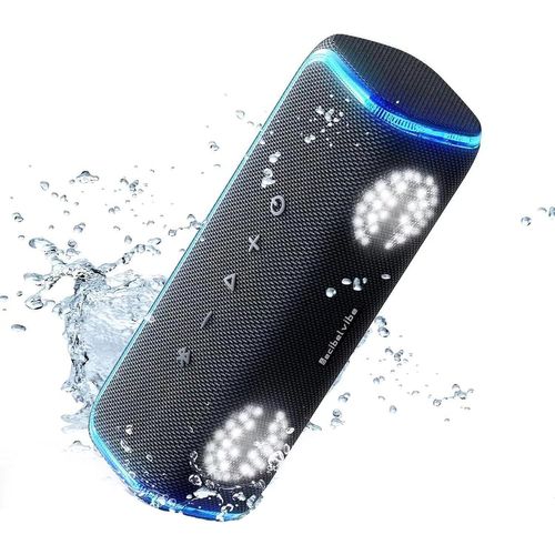 CLOUDDS_Initial Tnz 7-Enceinte Portable Bluetooth 5.3 Puissante (30W) Sans Fil,Étanche Ipx7,Basses Profondes,25H D'Autonomie,Lumières Led,Couplage Stéréo Pour Intérieur Et Extérieur. (Cyan)