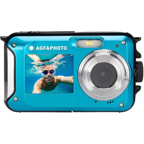 CLOUDDS_Agfa Photo Realishot Wp8000-Appareil Photo Numérique Étanche,3M/10,24 Mp,Vidéo Full Hd,Double Écran Lcd,Zoom Digital 16X,Stabilisateur Numérique,Batterie Lithium-Bleu