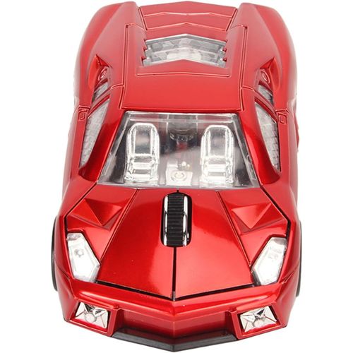 CLOUDDS_Souris Sans Fil Led,Souris En Forme De Voiture De Sport,Récepteur Usb 2,4 Ghz Pour Ordinateur De Bureau,Souris De Sport Avec Phare Led,Capteur Optique 1600 Dpi,Pour Pc