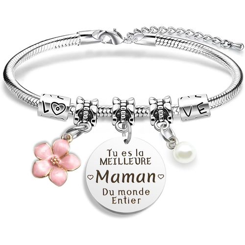 Ytseazn-Cadeau Fete Des Meres,Personnalisé Cadeau Maman Noel,Idee Cadeaux Fête Des Mères Original Pour Maman Noël Belle Mere Jeune Maman Fille Anniversaire Saint Valentin Bracelet Remerciments Merci