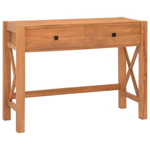 Vidaxl Bureau Avec 2 Tiroirs 100x40x75 Cm Bois De Teck