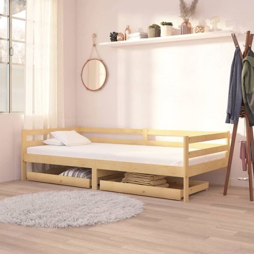 Vidaxl Lit De Jour Sans Matelas Avec Tiroirs 90x200 Cm Bois Pin Massif