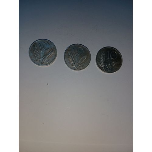 Italie Lot De 3 Pieces De 10 Lire De 1952/1953/1974