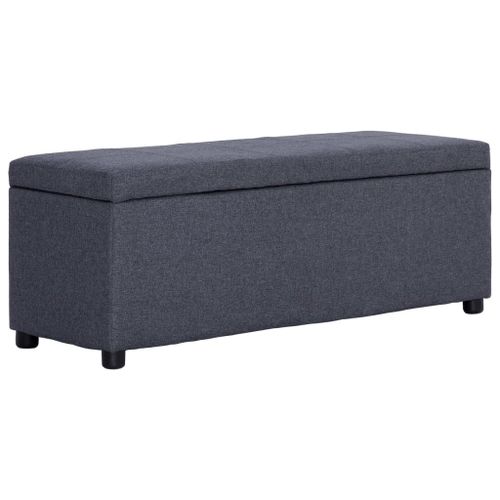 Vidaxl Banc Avec Compartiment De Rangement 116 Cm Gris Foncé Polyester