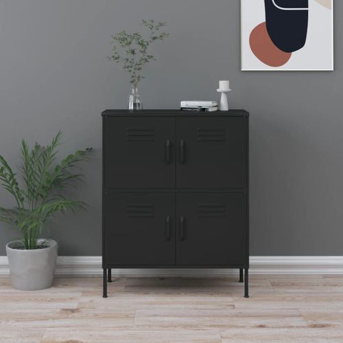 Vidaxl Armoire De Rangement Noir 80x35x101,5 Cm Acier