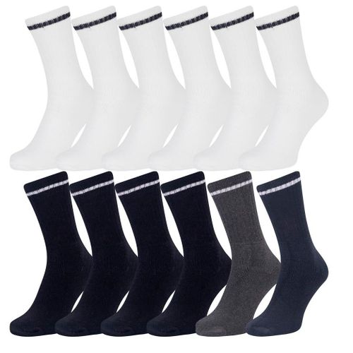 Yemaesre-12 Paires Taille Unique Chaussettes De Sport Classiques Confortables, Hommes 4 Couleurs Mélangées (6-11 / Eu 39-45)