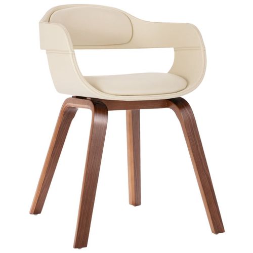 Vidaxl Chaise De Salle À Manger Blanc Bois Courbé Et Similicuir