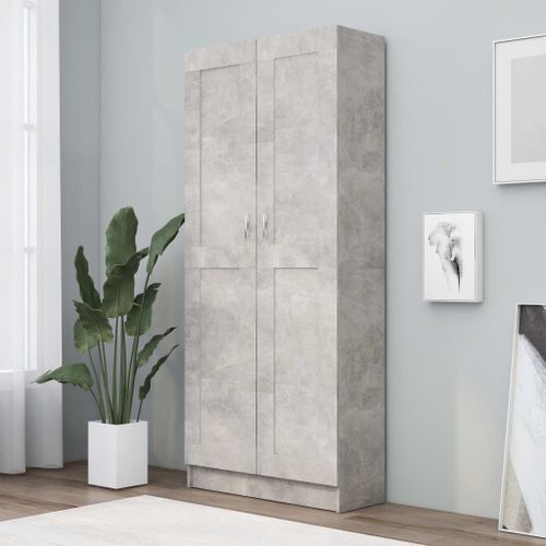 Vidaxl Bibliothèque Gris Béton 82,5x30,5x185,5 Cm Bois D'ingénierie