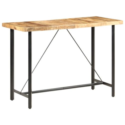 Vidaxl Table De Bar 150x70x107 Cm Bois De Manguier Brut