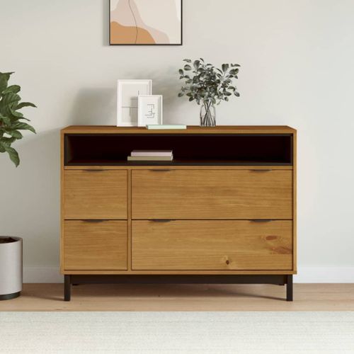 Vidaxl Commode Flam 110x40x80 Cm Bois De Pin Massif