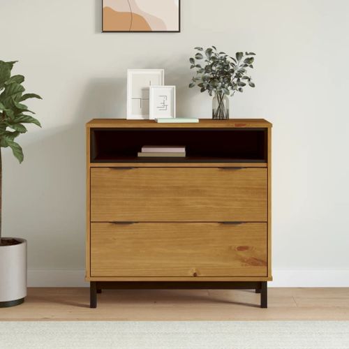 Vidaxl Commode Flam 80x40x80 Cm Bois De Pin Massif