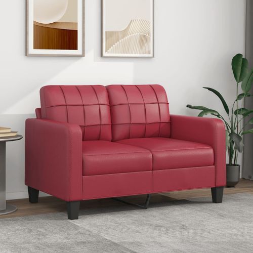 Vidaxl Canapé À 2 Places Rouge Bordeaux 120 Cm Similicuir