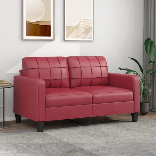 Vidaxl Canapé À 2 Places Rouge Bordeaux 140 Cm Similicuir