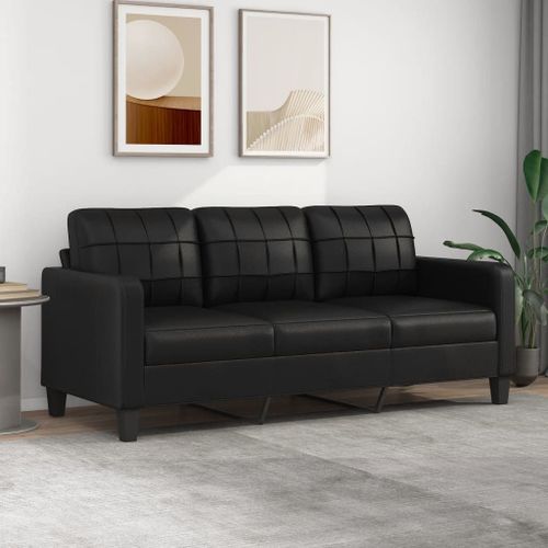 Vidaxl Canapé À 3 Places Noir 180 Cm Similicuir