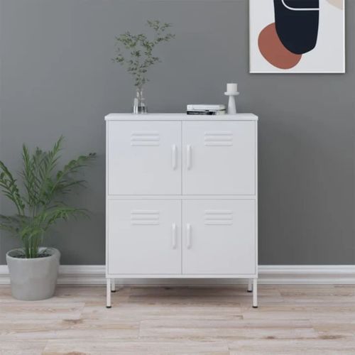 Vidaxl Armoire De Rangement Blanc 80x35x101,5 Cm Acier