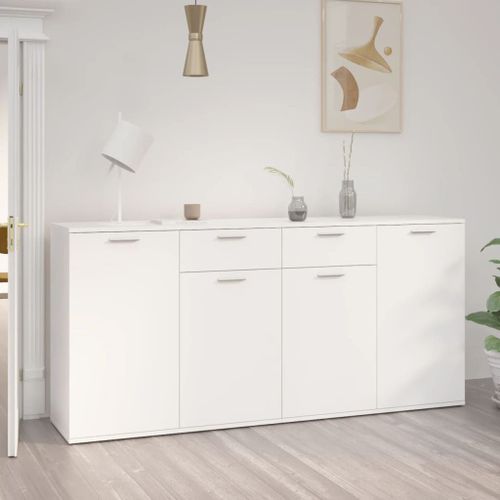 Vidaxl Buffet Blanc 160x36x75 Cm Bois D'ingénierie