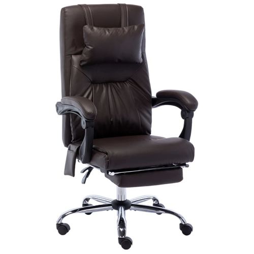 Vidaxl Chaise De Bureau De Massage Marron Similicuir
