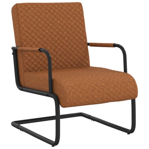 Vidaxl Chaise Cantilever Marron Mat Similicuir