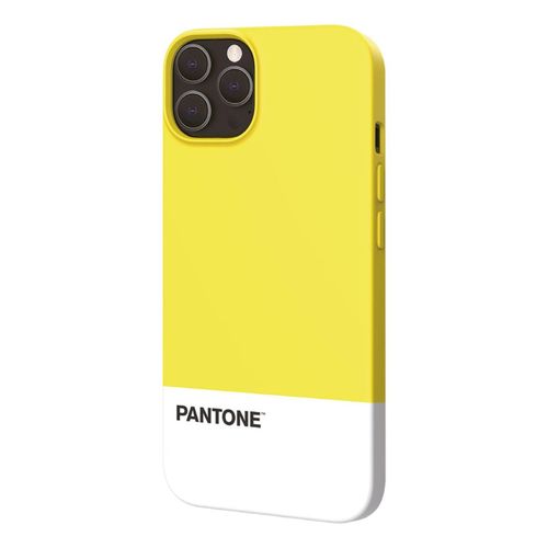 Pantone Custodia Iphone 13 Pro Max Tpu Soft-Touch Anti-Graffio Bianco E Giallo